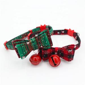 Quality BSCI Collar Leash Harness Set Bell Breakaway Adjustable Safety Christmas Cat Collar wholesale