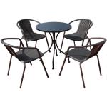 Outdoor Lounge Chair Garden Furnitures Patio Balcony Table Set 56x56x74cm