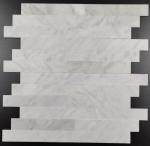 Herringbone Stone Decorative Mosaic Tiles White Cararra