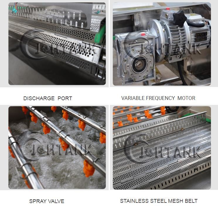 Mufti Function Fruit And Vegetable Processing Line Food Grade Bubble Washer