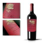 Custom Self-Adhesive Durable Leather Paper Embossed Gold Foil Wine Label for