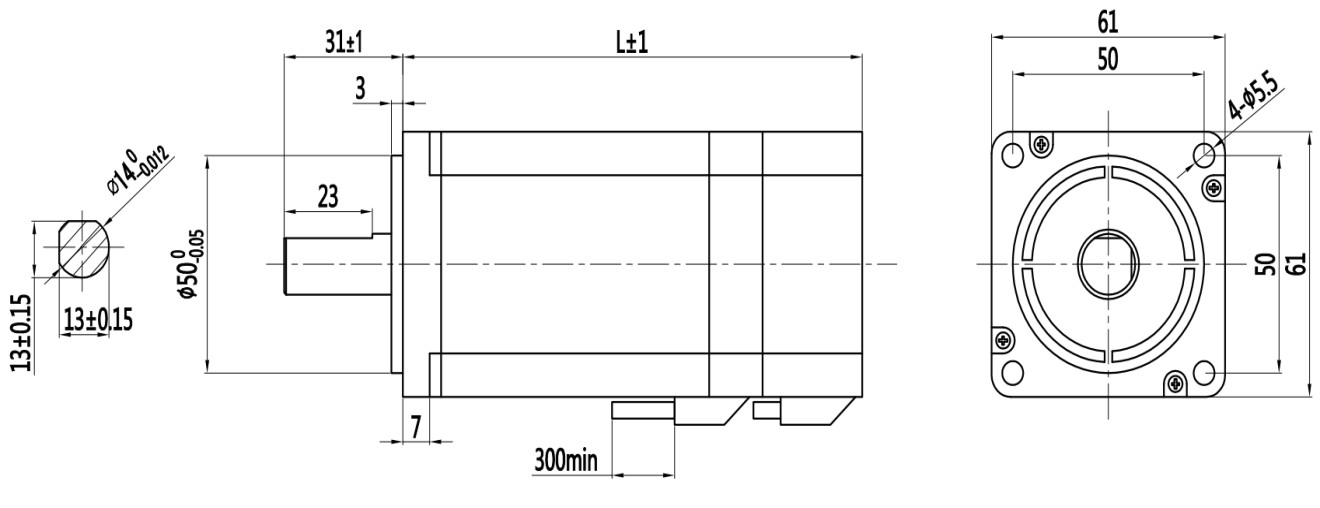 Hc60blf100 60mm Square Brushless Dc Motor DC 24V/48V