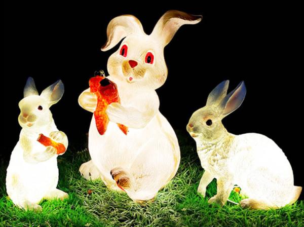 Resin rabbit lights garden landscape lawn lamp park scenic spot cartoon animal
