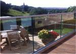 Aluminum External Frameless Glass Balustrade Channel Modern Handrail Design