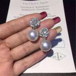Piaget full diamonds of rose pearl earrings 18kt gold with white gold or yellow