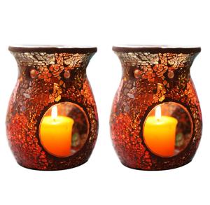 Quality Red Crackled Mosaic Glass Votive Candle Holders wholesale