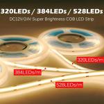 Ra 70/80/90 CCT COB Led Strip Light 8mm10mm 608leds 3000K-6500K for TV Backlight