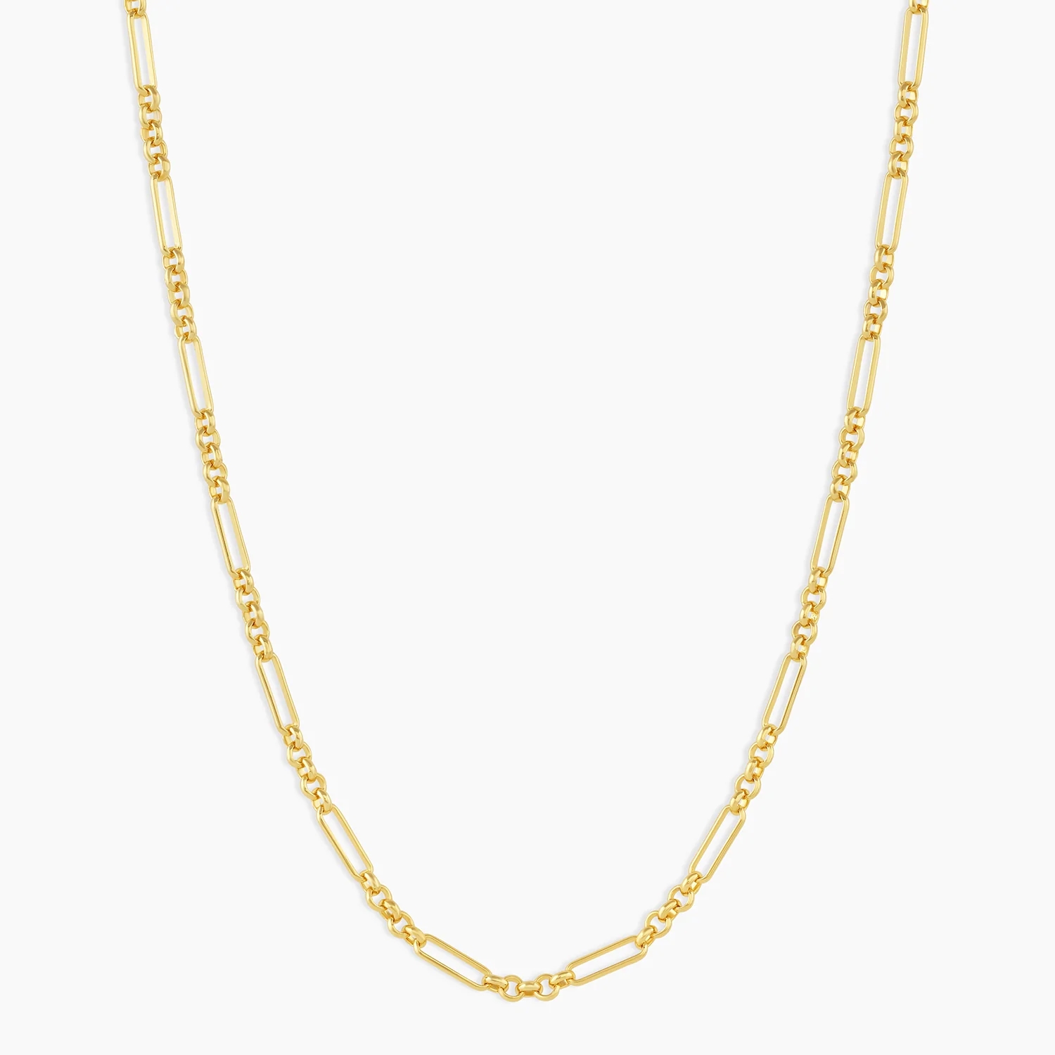 18in 925 Sterling Silver Chain Necklace 2.2mm Width 18K Gold Chain Necklace