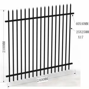 Quality 6ftx8ft Ornamental Galvanized Picket Steel Fence Rust Resisting wholesale
