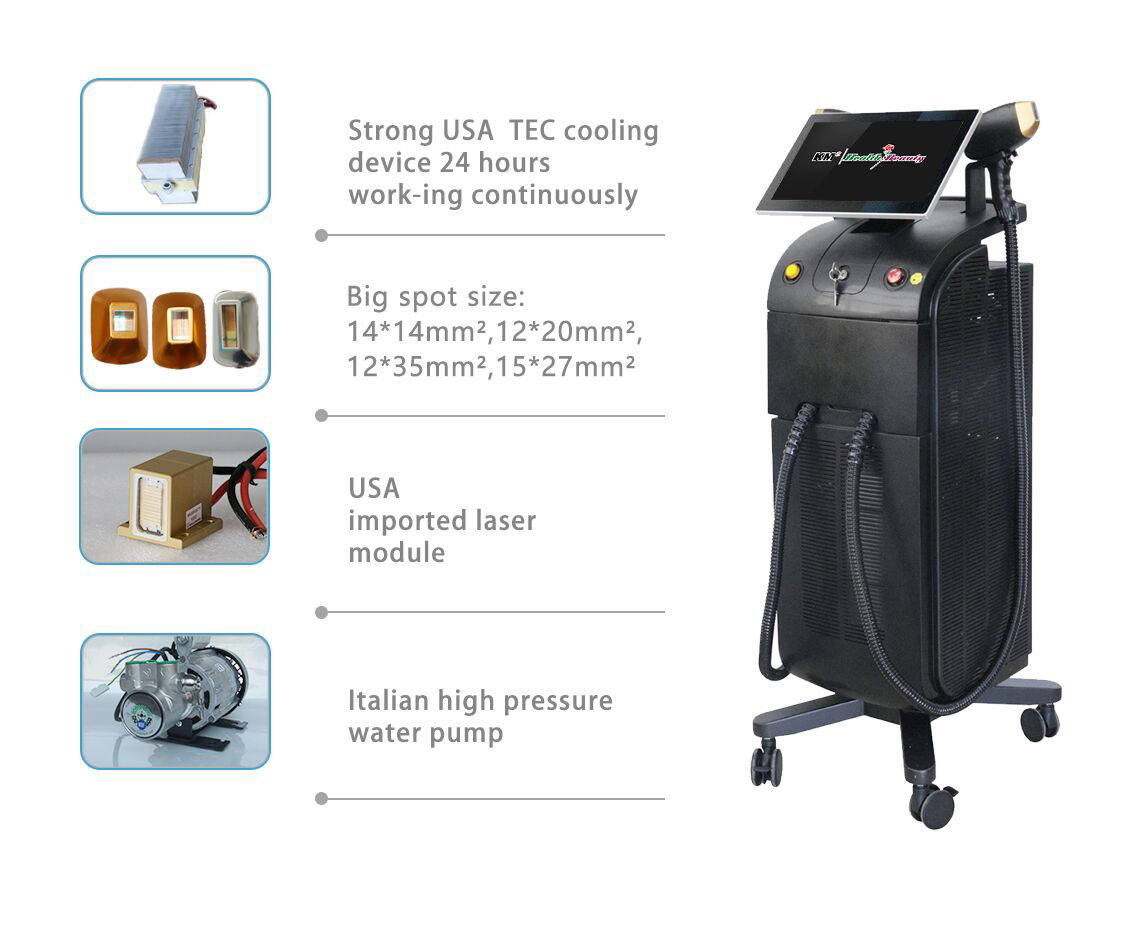 1600W 1800W 2000W Diode Laser Hair Removal Machine For Beauty Salon
