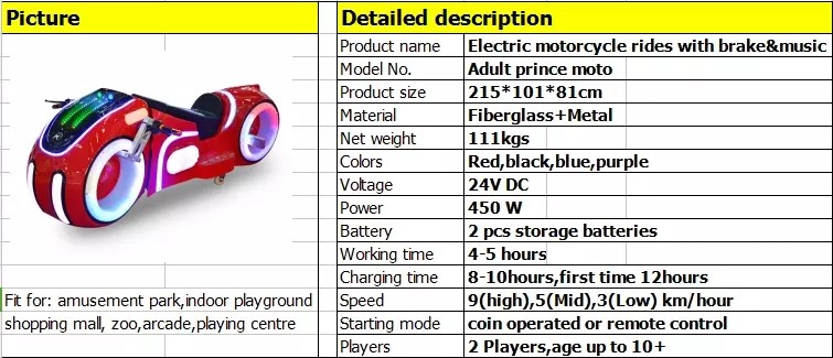 Outside Remote Control Electric Kids Prince Motorbike For 2 Player