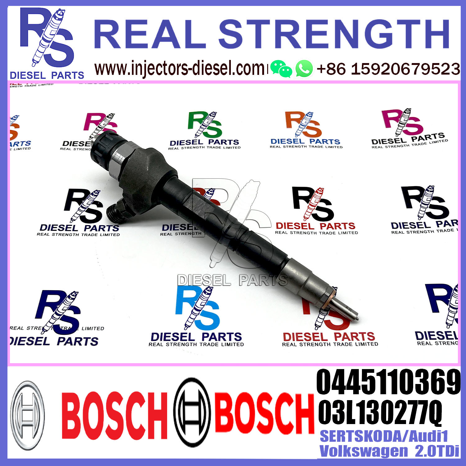 Original New Diesel Fuel Injector 0445110368 0986435167 0445110369 03L13027For SERT/SKODA/Audi1/Volkswagen 2.0TDI Engine