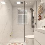 ISO9001 8mm Wet Room Glass Panel Narrow Frame Bathroom Glass Door