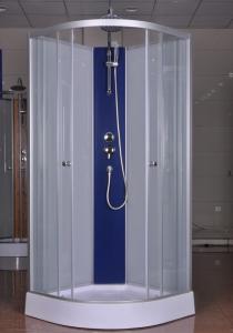 Quality Quadrant Shower Cubicles 850 x 850 x 2250MM Circle Grey ABS Tray Aluminum paint wholesale