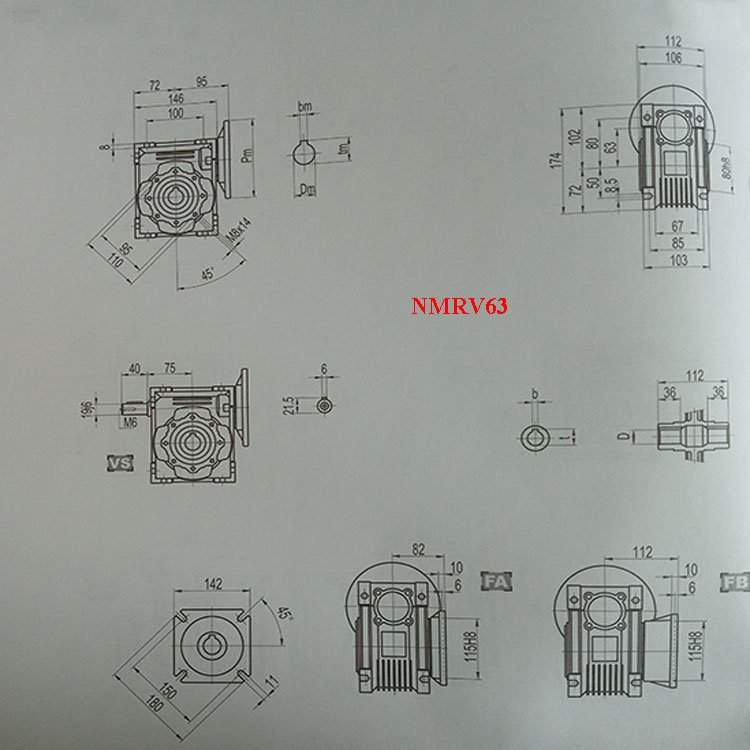 Different Ration Worm Transmission Gearbox Reducer