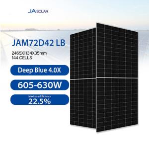 Quality JA Solar JAM72D42 605-630/LB 144cell 16BB N-type TOPCON Bifacial Double Glass Solar Panel 630W 615W wholesale