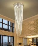 Luxury Stair Chandelier Lighting Crystal Tassel Indoor Lighting Restaurant Lobby