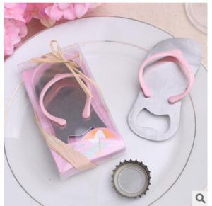 Quality New creative gift product wedding gift pink rubber slipper shape bottle opener wholesale