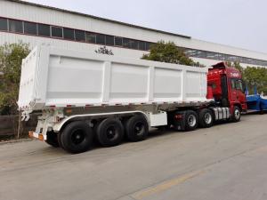 Quality 1310mm Wheel Base 60t Load Capacity 3 Axles Heavy Duty Rear Tipper Dump Truck Semi Trailer wholesale