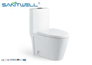Quality Modern washdown toilet Round high P trap 180mm , white one piece ceramic toilet wholesale