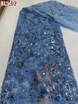 Latest fashionable aso ebi beaded lace wedding dress with shiny beaded French