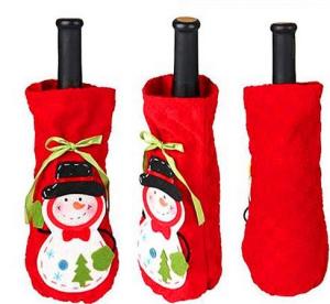 Quality Cute Christmas Fabric Wine Bottles Covers wholesale