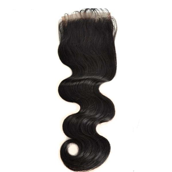Silky Soft Virgin Human Hair Qingdao Factory Malaysian Body Wave Lace Closure