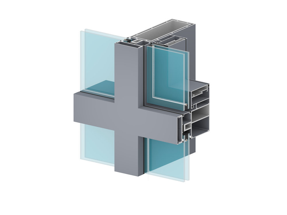 Exterior Glass Curtain Wall Aluminum Frame Customized Length And Colors