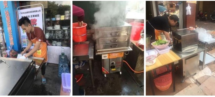 Factory Supplying Hotels Food Restaurant Quality Rice Roll Steamer Household Rice Noodle Vermicelli Machine