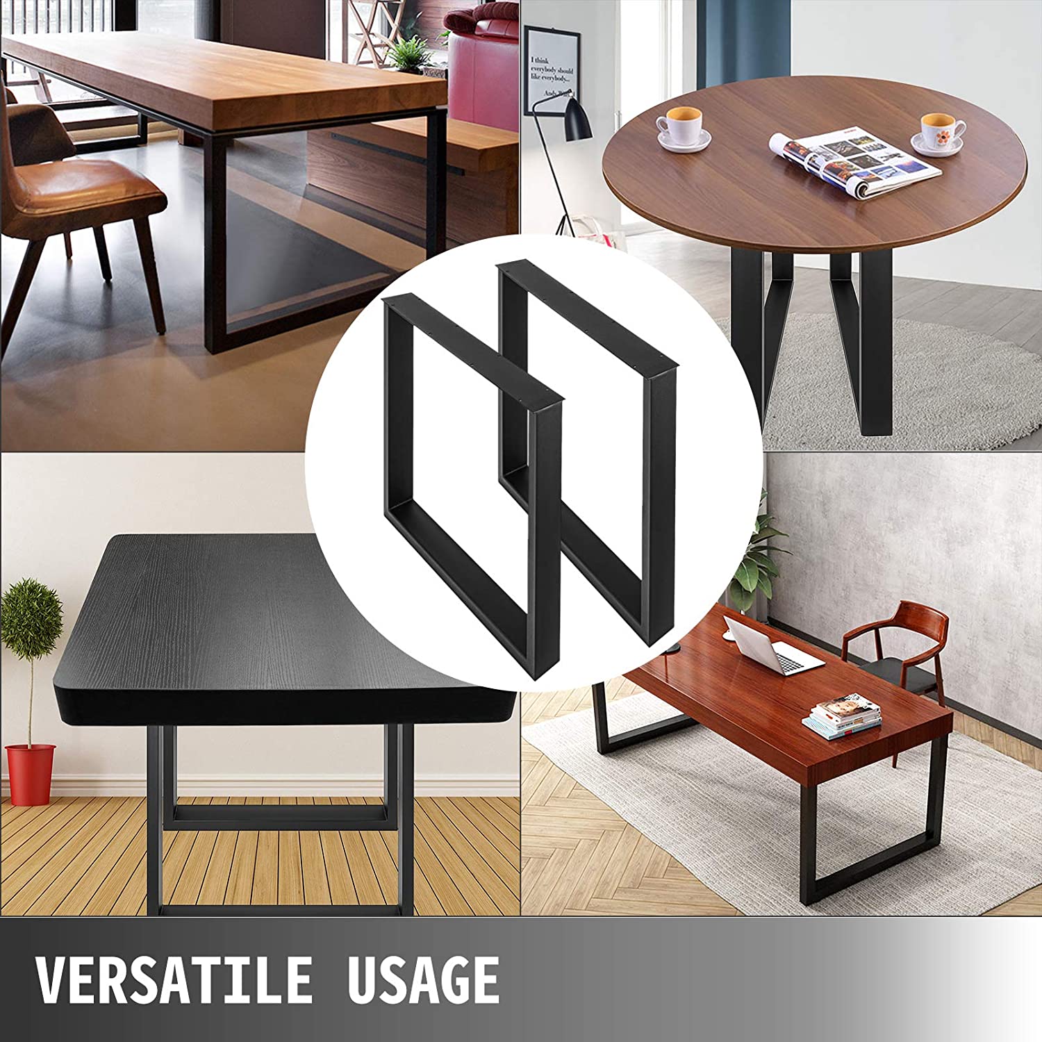 420*400mm Black Metal Table Legs for Industrial Country Style Furniture Design