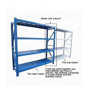 Quality Bolt Free 4 Tier Storage Shelves Warehouse Garage Medium Duty Shelving wholesale