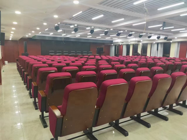 VIP Movable Steel Leg Folding Auditorium Chairs With Hidden Tablet