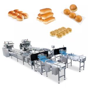 Quality Multifunction Bakery Food Automatic Feeding Line Burger Bun Hot Dog Hamburger Packaging Machine wholesale