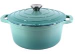 Non-Stick 2.4L Cast Iron Dutch Oven Two Handles Cast Iron Casserole Pot