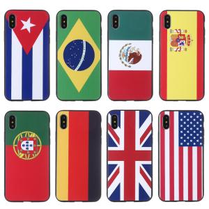 Quality Top selling UK Germany USA Brazil Spain international flags pattern custom logo cell phone case for iphone 8 wholesale