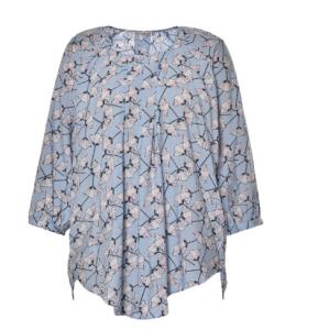Quality Ruffle Hem Long Sleeve Nice Floral Printed Ladies' Tops In Daily Life wholesale