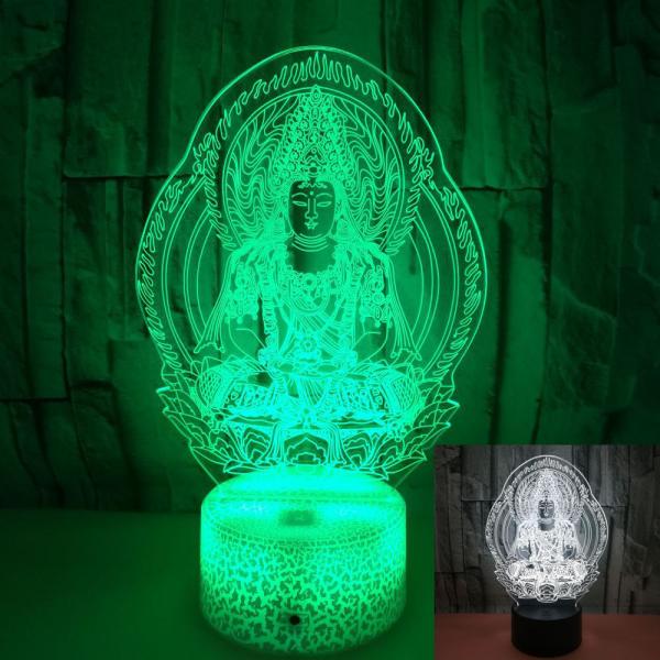 OEM picture 3D creative small table lamp Buddha statue LED decoration personaliz