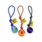 2.5inch pet tennis ball with rope string