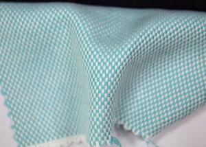 Quality Green Color Blend Cotton Yarn Dyed Fabric With Colorful Pattern Designs wholesale