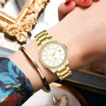 Stainless Steel Diamond Quartz Watch 3ATM Waterproof Fashion Style