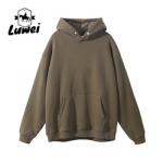 Oversized Thick Hip Hop Plain Sublimation Cropped Hoody Cotton Hooded Drawstring