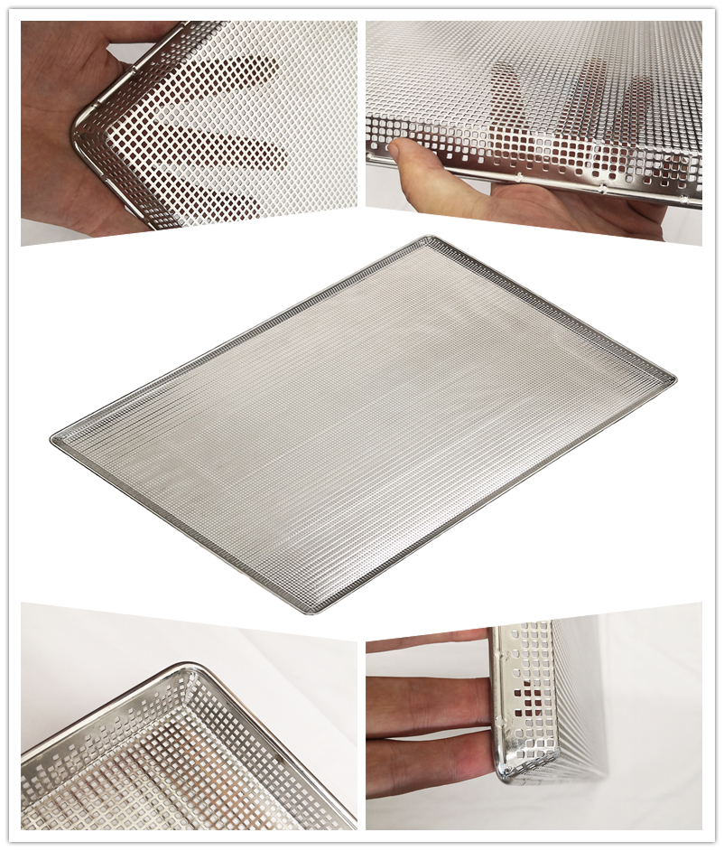 Durable 316L Stainless Steel Aluminum Dry Food Tray With Round Holes