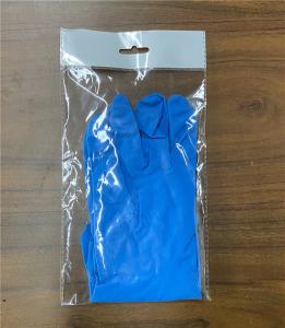 Quality Blue Color Spray Flocklined Kitchen Rubber Gloves S M 55g wholesale