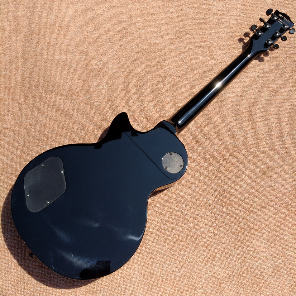 New style high quality LP standard joeperry electric guitar, Transparent black Flame Maple Top electric guitar
