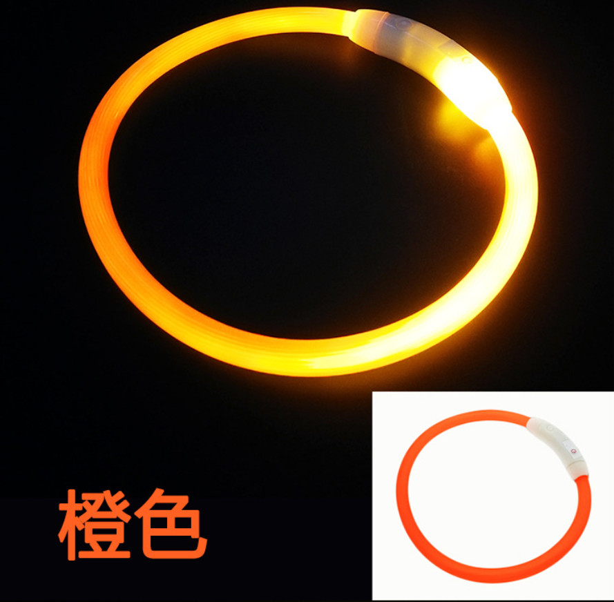 Rechargeable Led Leather Dog Collars Light Up Flashing Dog Collar