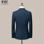 Men's Three-Piece Tuxedo Style Suit Slim Fit British Business Small Suit in Wool