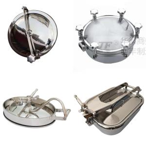 Quality Hight 90mm-100mm Widely Used Sanitary 304/316L Stainless Steel Circular Manhole Cover wholesale