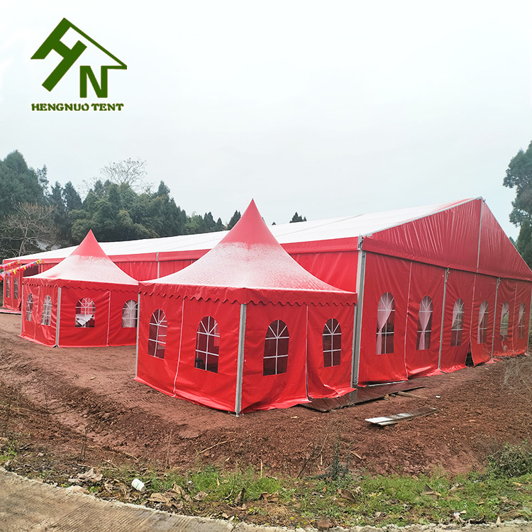 300 People Aluminium Frame Tent 10x30m Red Colorful Large Wedding Marquee