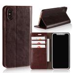iPhone 8 Case, Genuine Leather Wallet Case Folio Flip Cover for iPhone 5/6/7/8/X