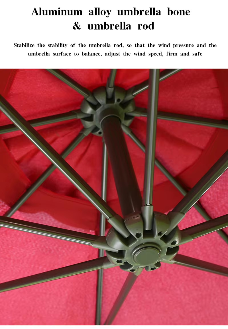 Aluminum Frame Material Round Outdoor Parasols for Courtyard Terrace in Garden Setting